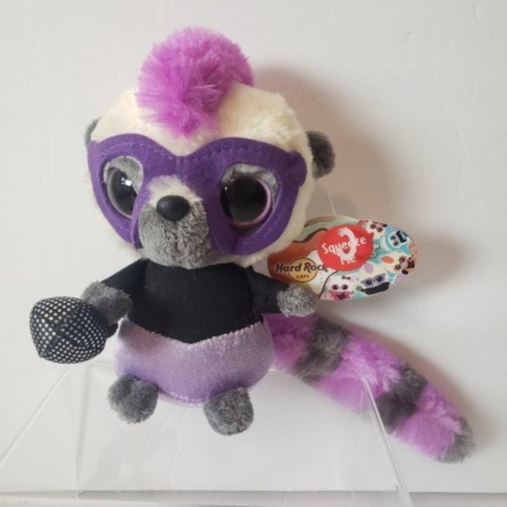 Aurora Plush Lemur Purple Hard Rock Café Stuffed Raccoon NWT